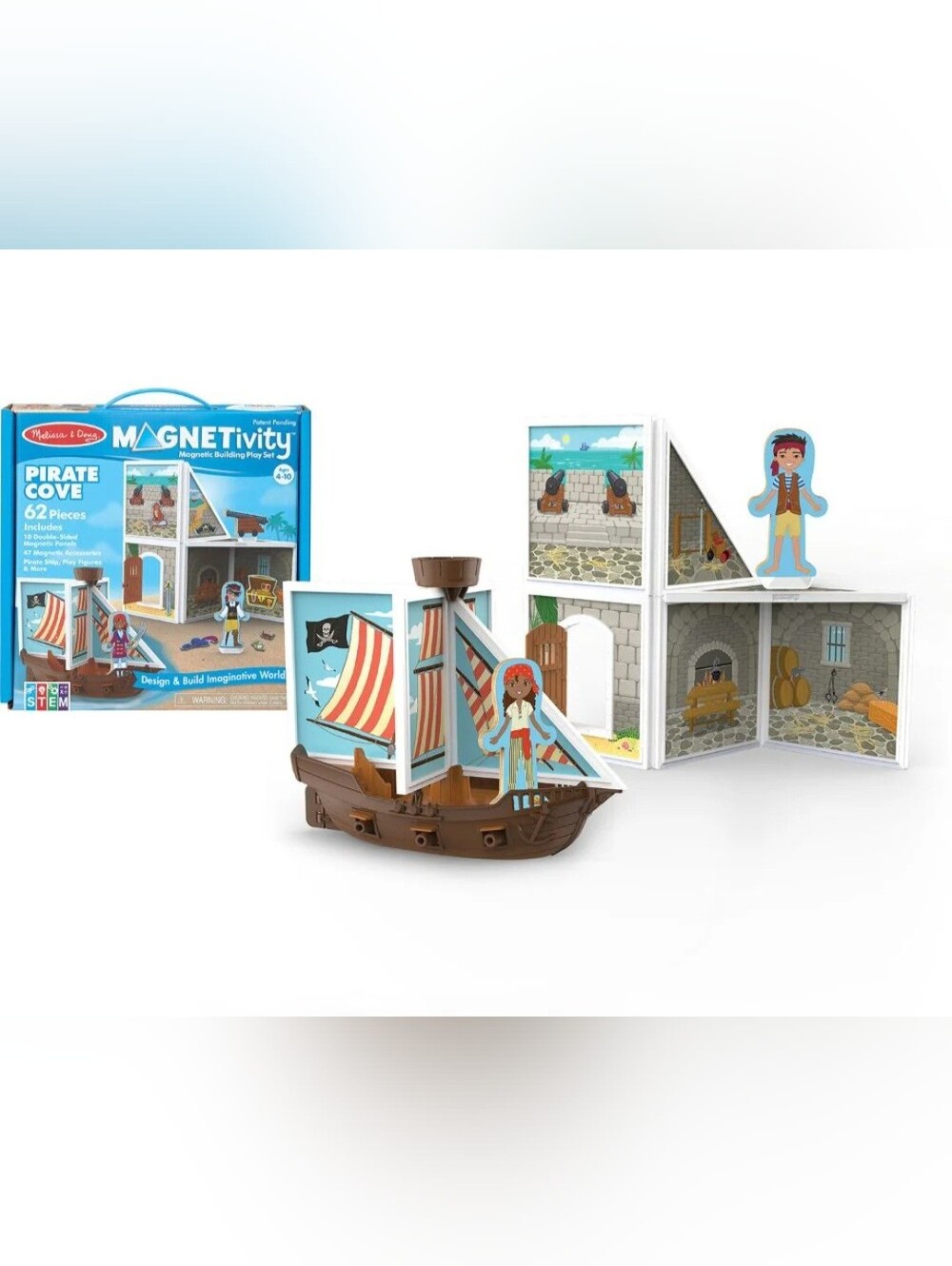 Melissa & Doug Magnetivity Building Stem Pirate Cove Play Set ages 4-10  Ahoy!
